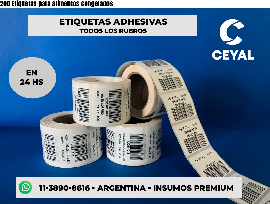 200 Etiquetas para alimentos congelados