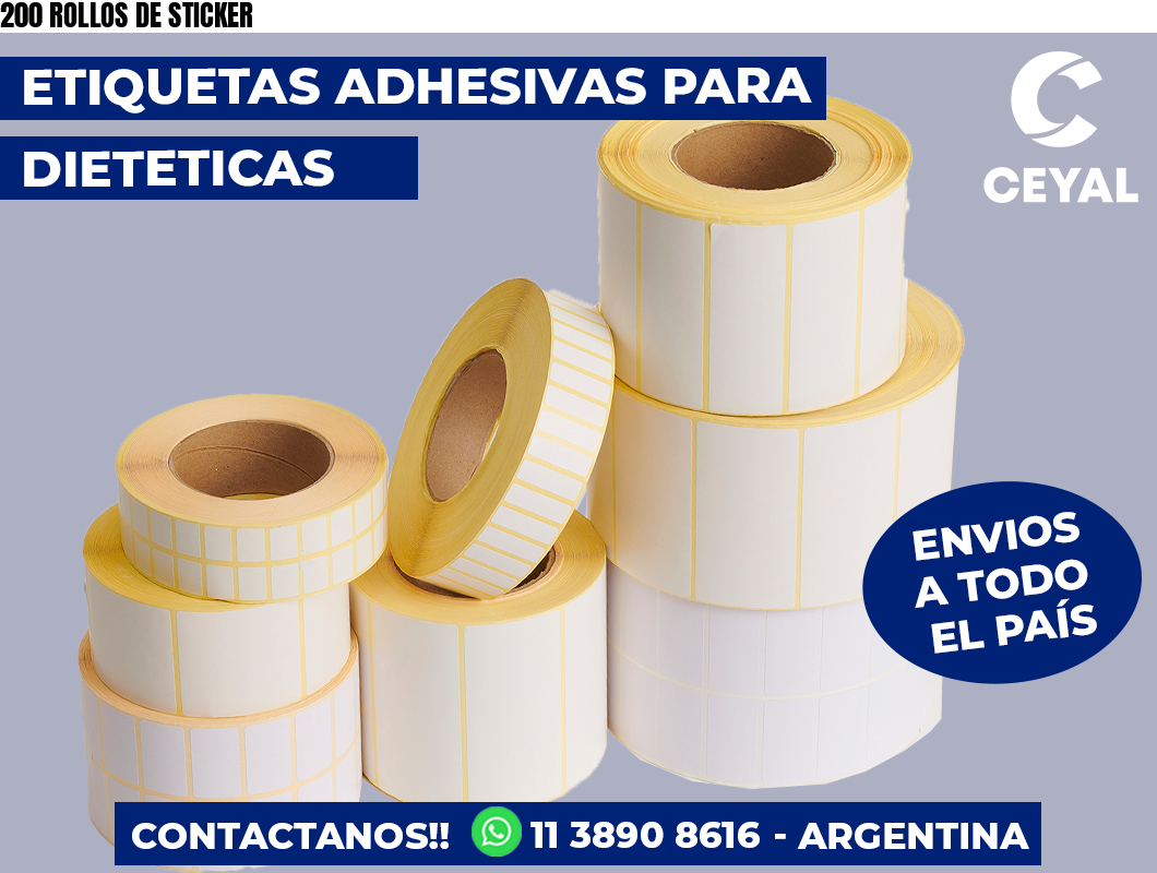 200 ROLLOS DE STICKER