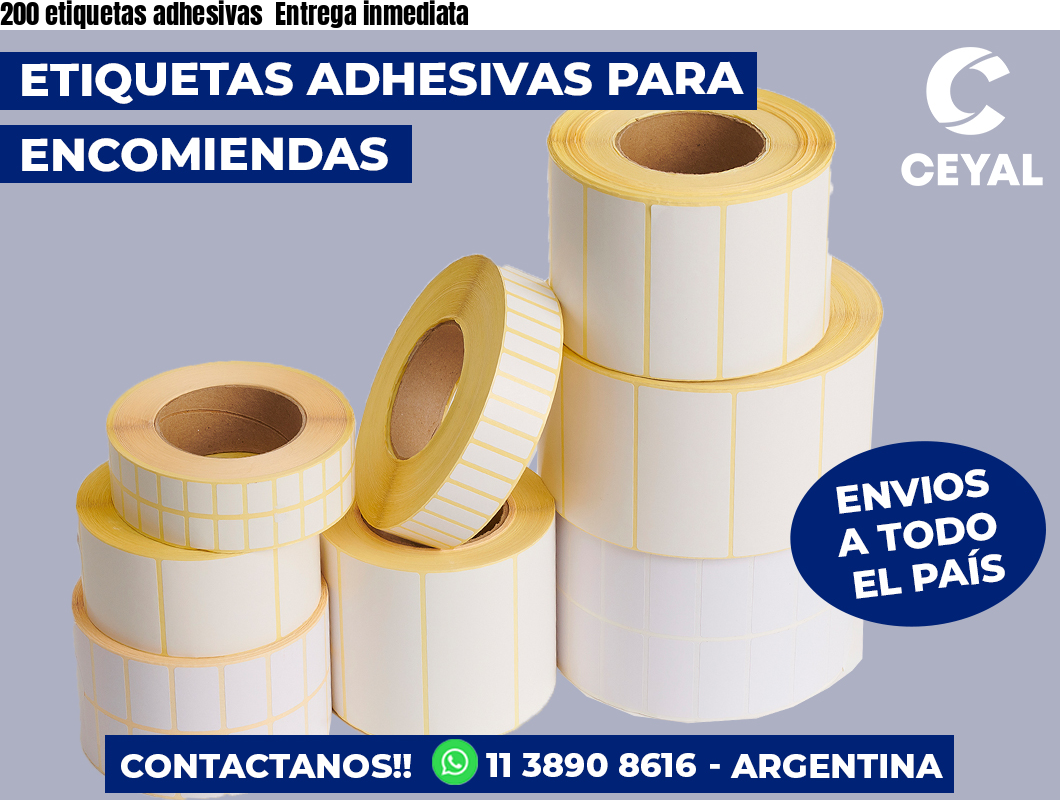 200 etiquetas adhesivas Entrega inmediata