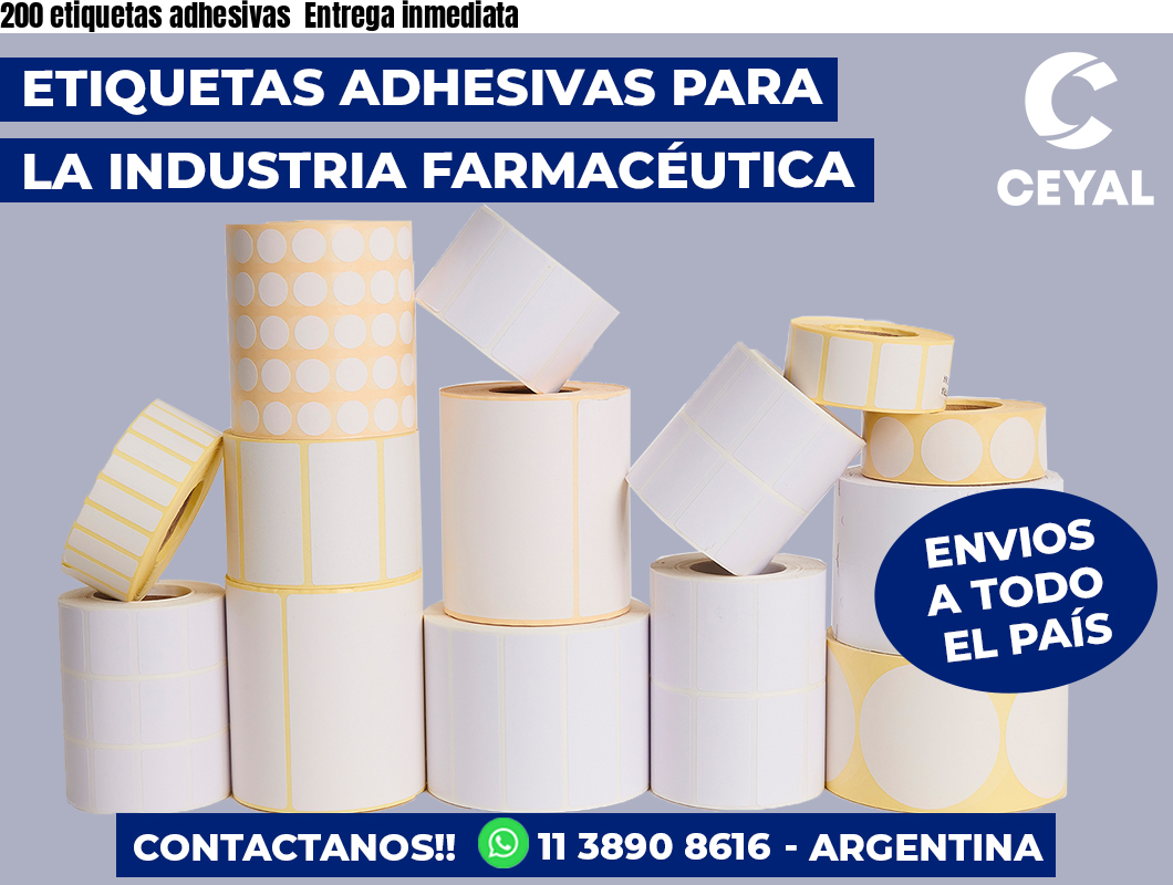200 etiquetas adhesivas Entrega inmediata