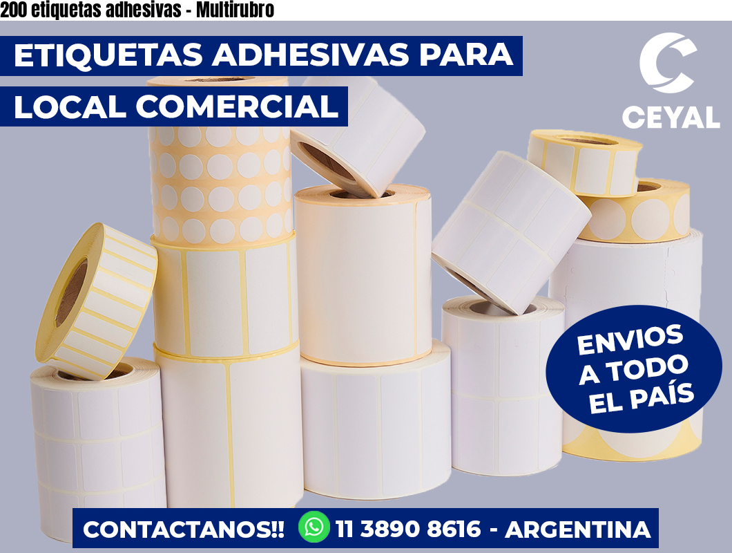 200 etiquetas adhesivas - Multirubro