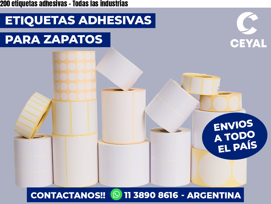 200 etiquetas adhesivas - Todas las industrias