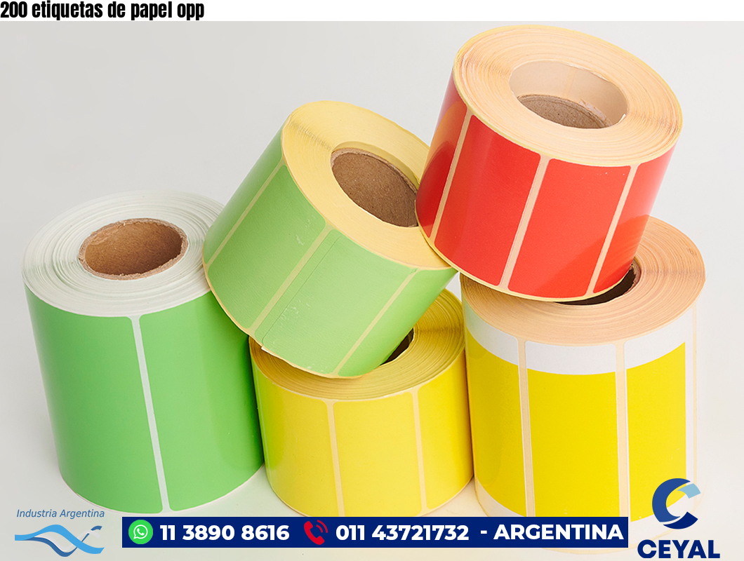 200 etiquetas de papel opp