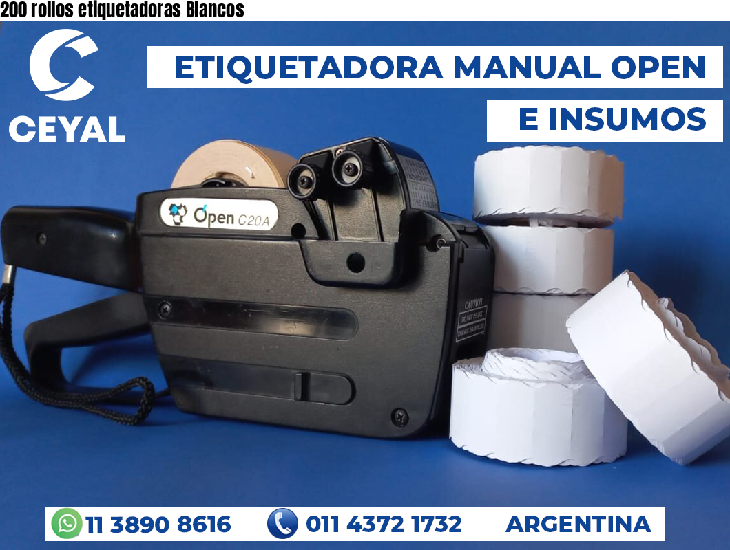 200 rollos etiquetadoras Blancos