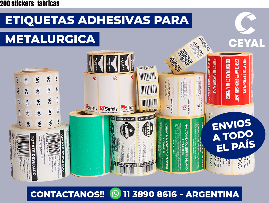 200 stickers fabricas