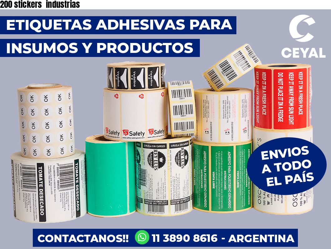 200 stickers  industrias