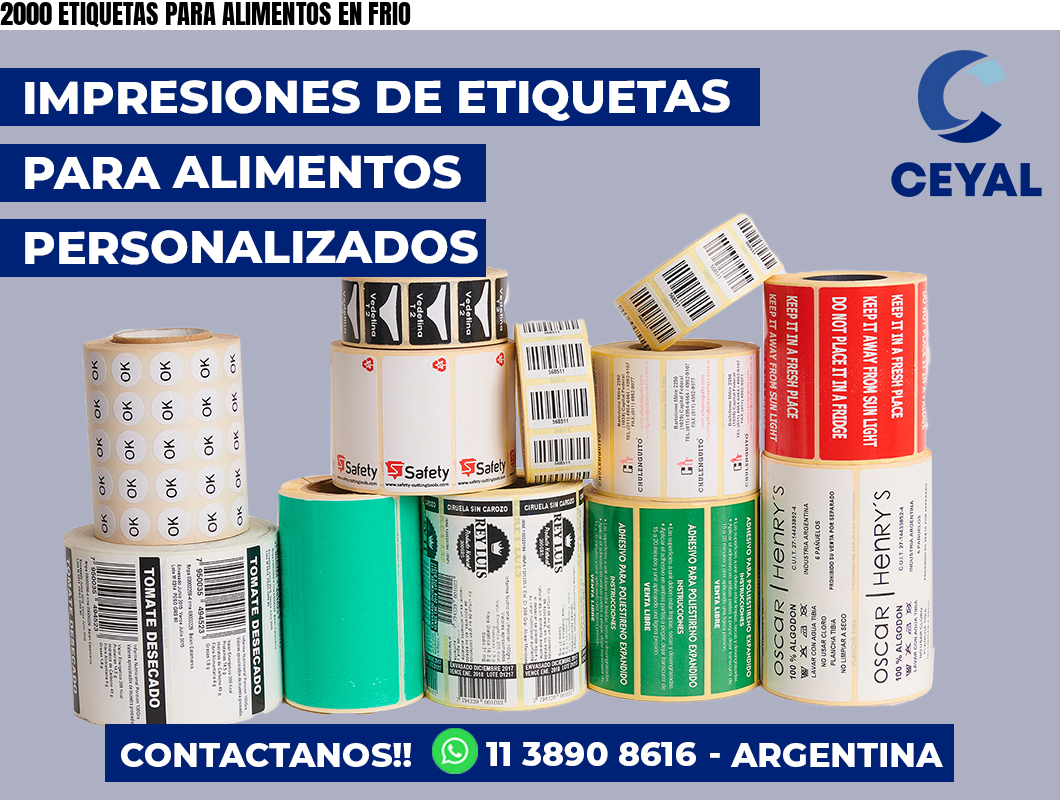 2000 ETIQUETAS PARA ALIMENTOS EN FRIO