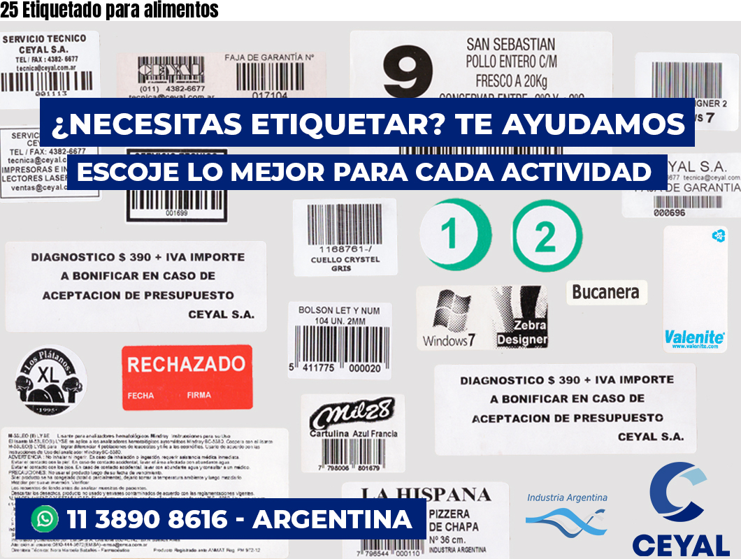 25 Etiquetado para alimentos
