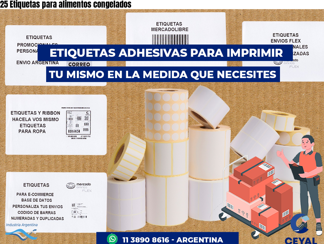 25 Etiquetas para alimentos congelados