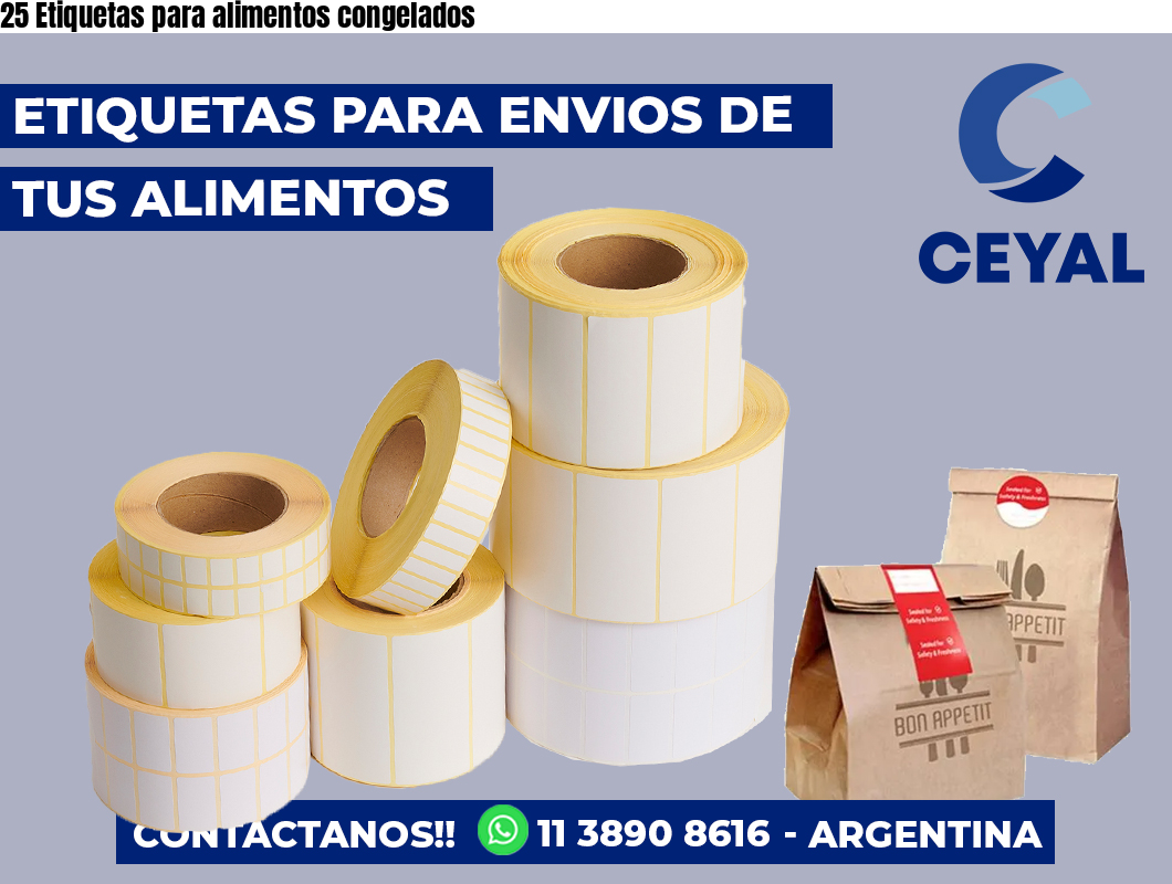 25 Etiquetas para alimentos congelados