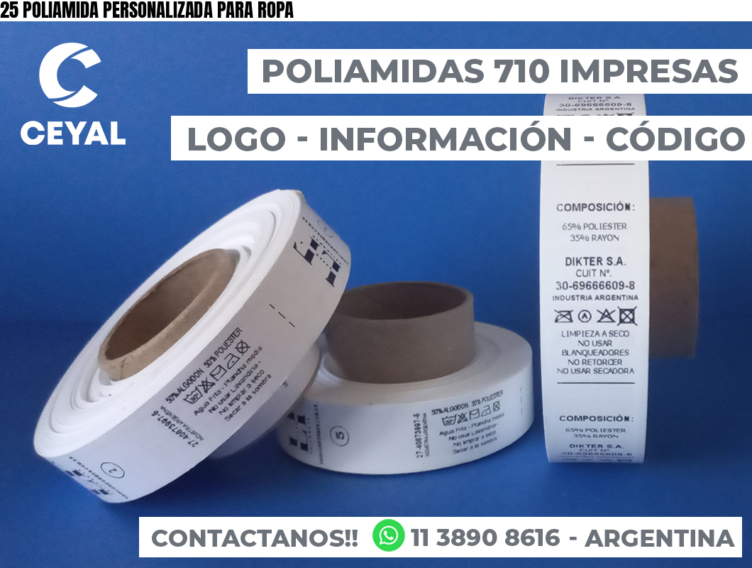 25 POLIAMIDA PERSONALIZADA PARA ROPA