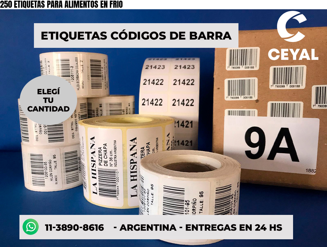 250 ETIQUETAS PARA ALIMENTOS EN FRIO
