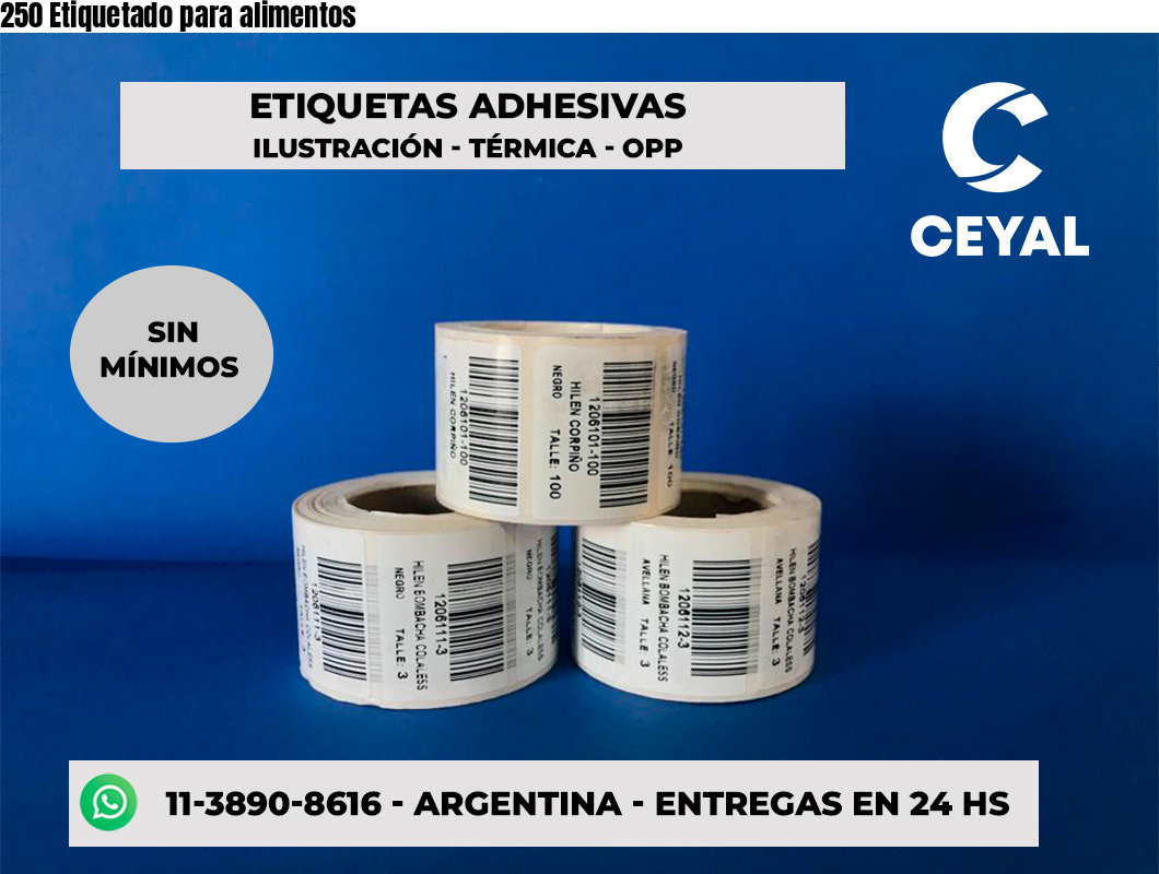 250 Etiquetado para alimentos