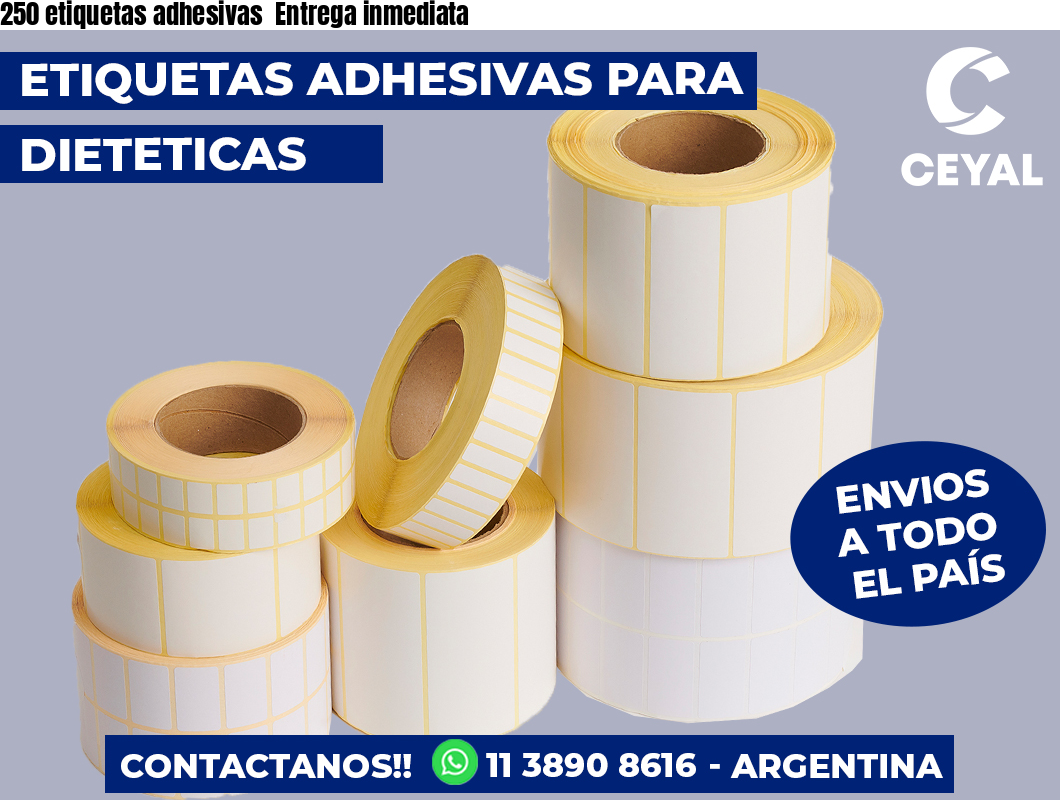 250 etiquetas adhesivas  Entrega inmediata