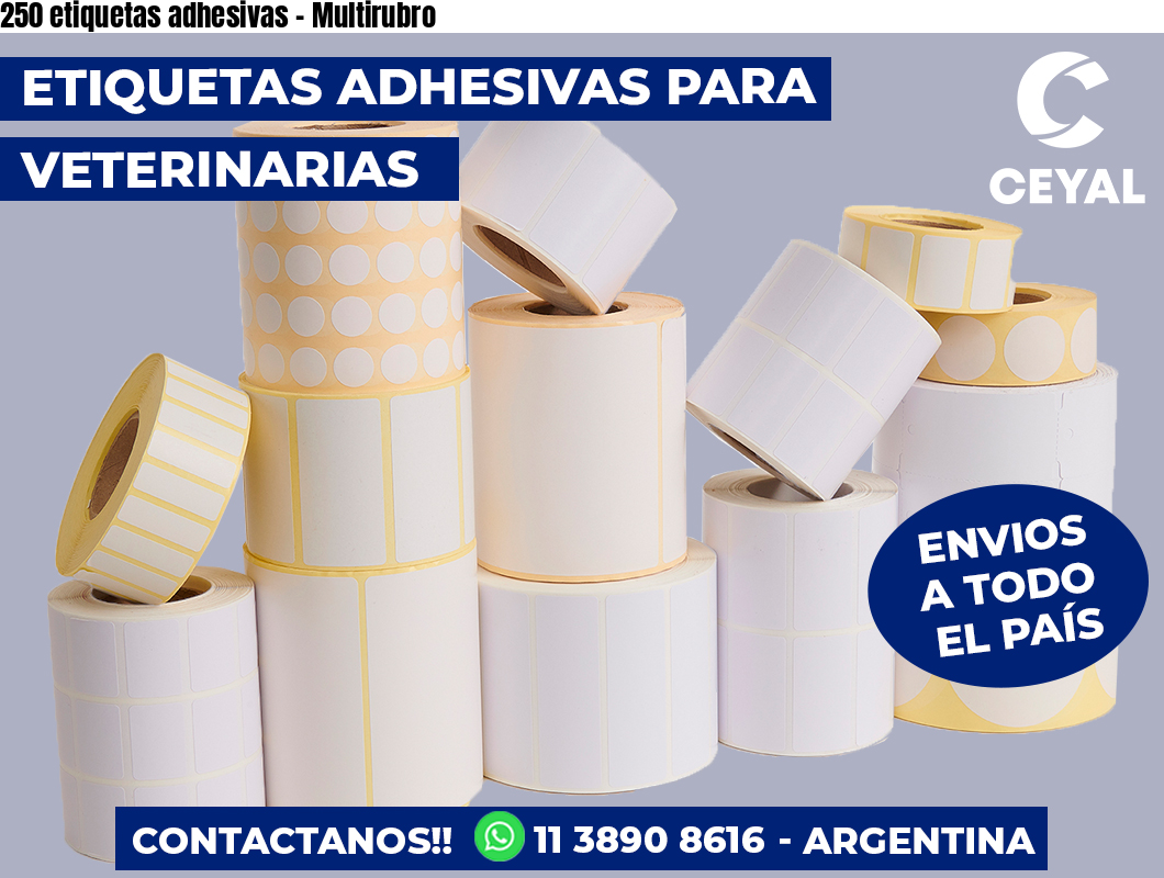 250 etiquetas adhesivas - Multirubro