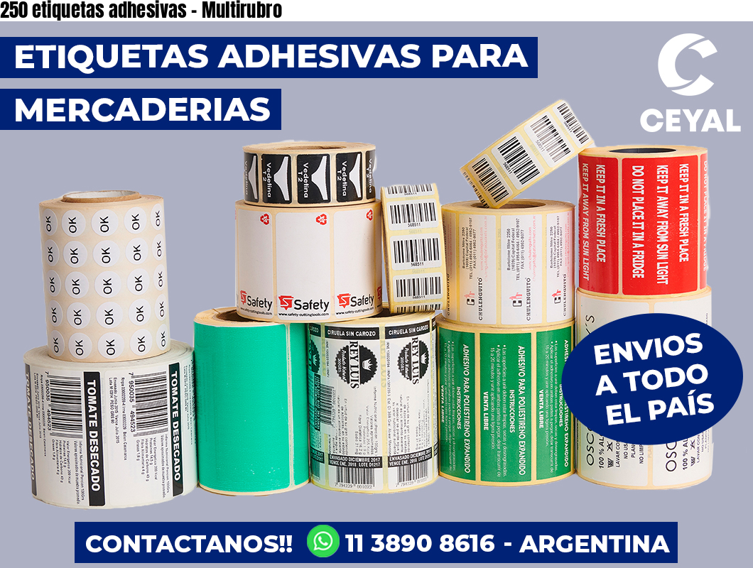 250 etiquetas adhesivas – Multirubro