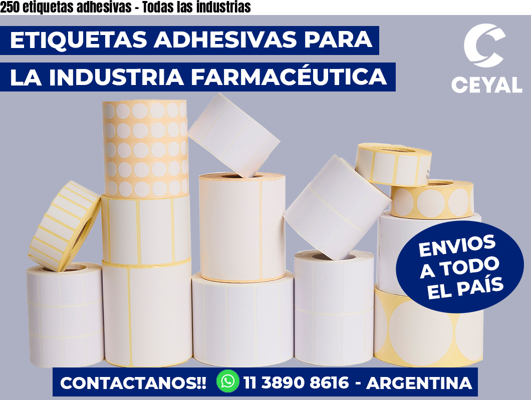 250 etiquetas adhesivas – Todas las industrias