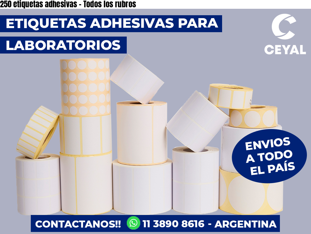 250 etiquetas adhesivas - Todos los rubros