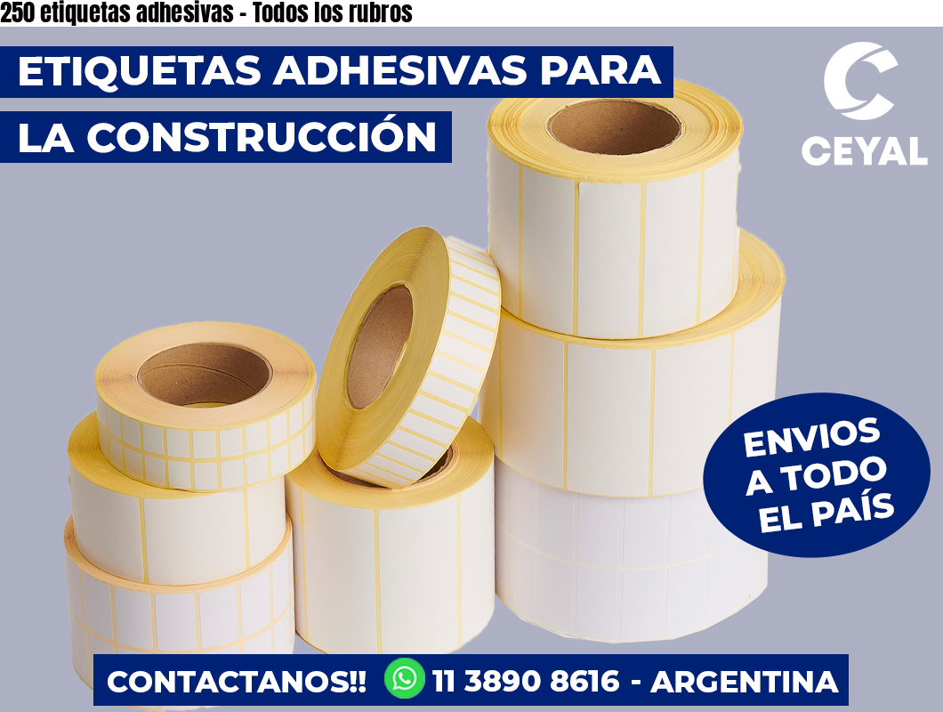 250 etiquetas adhesivas - Todos los rubros