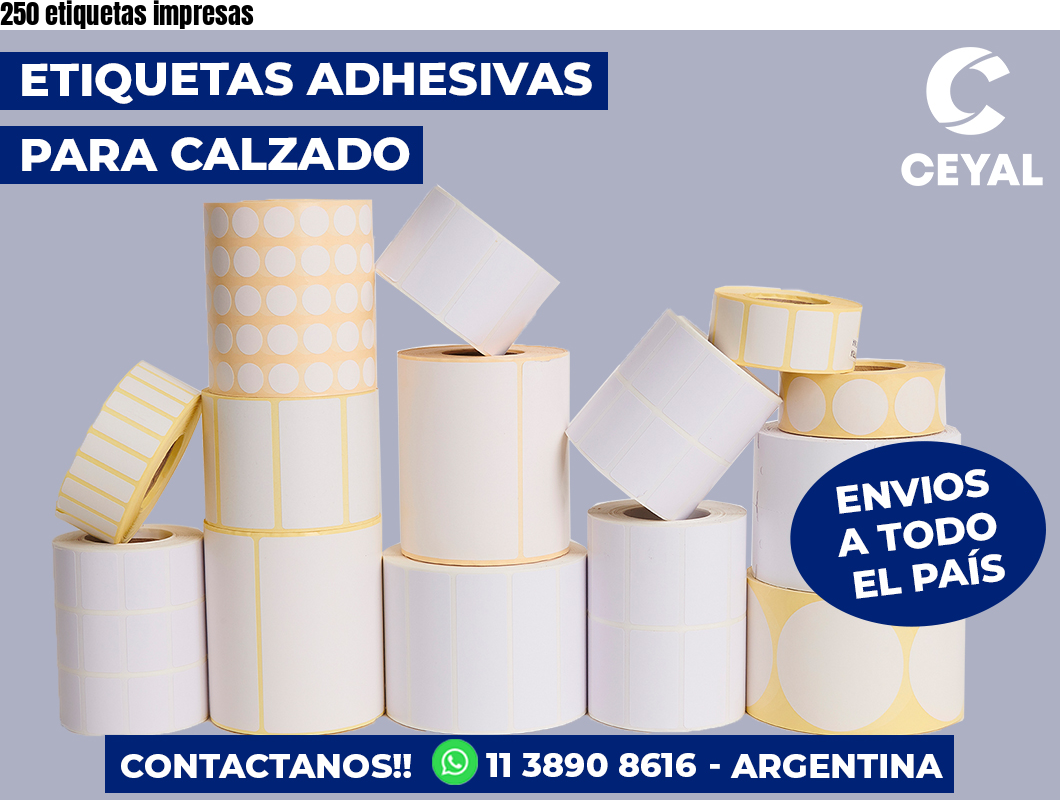 250 etiquetas impresas