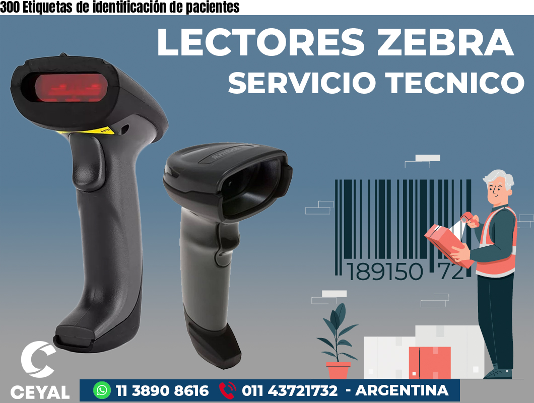 300 Etiquetas de identificación de pacientes