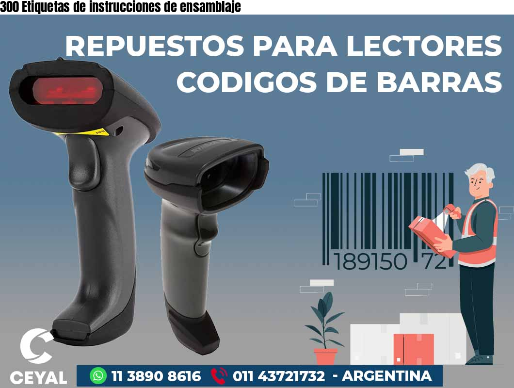 300 Etiquetas de instrucciones de ensamblaje