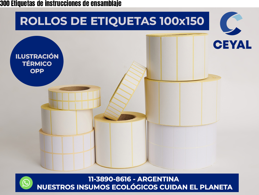 300 Etiquetas de instrucciones de ensamblaje