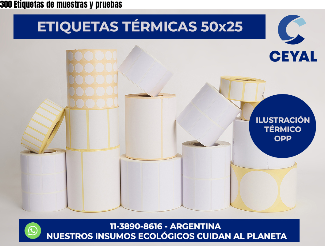 300 Etiquetas de muestras y pruebas