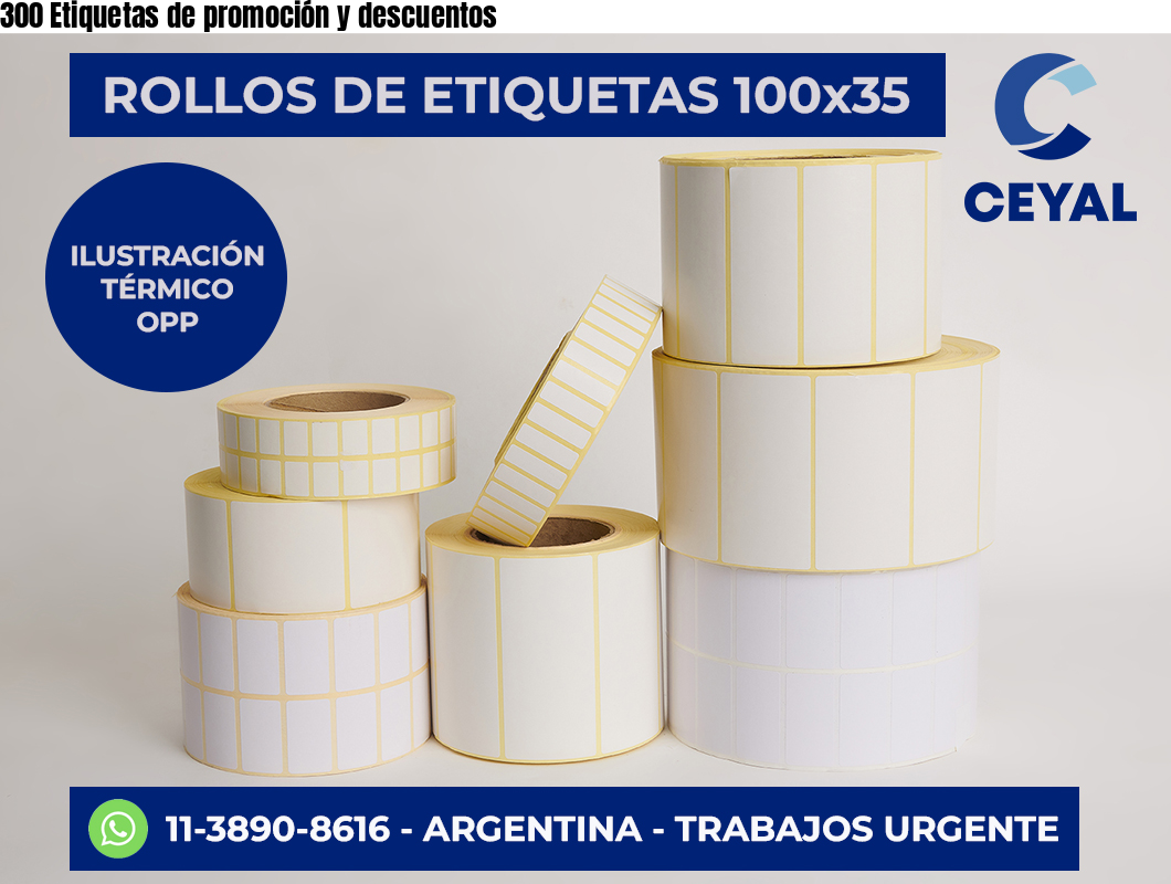 300 Etiquetas de promoción y descuentos