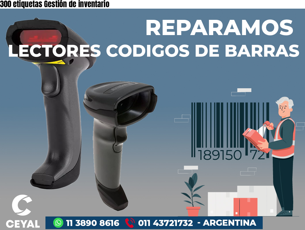 300 etiquetas Gestión de inventario