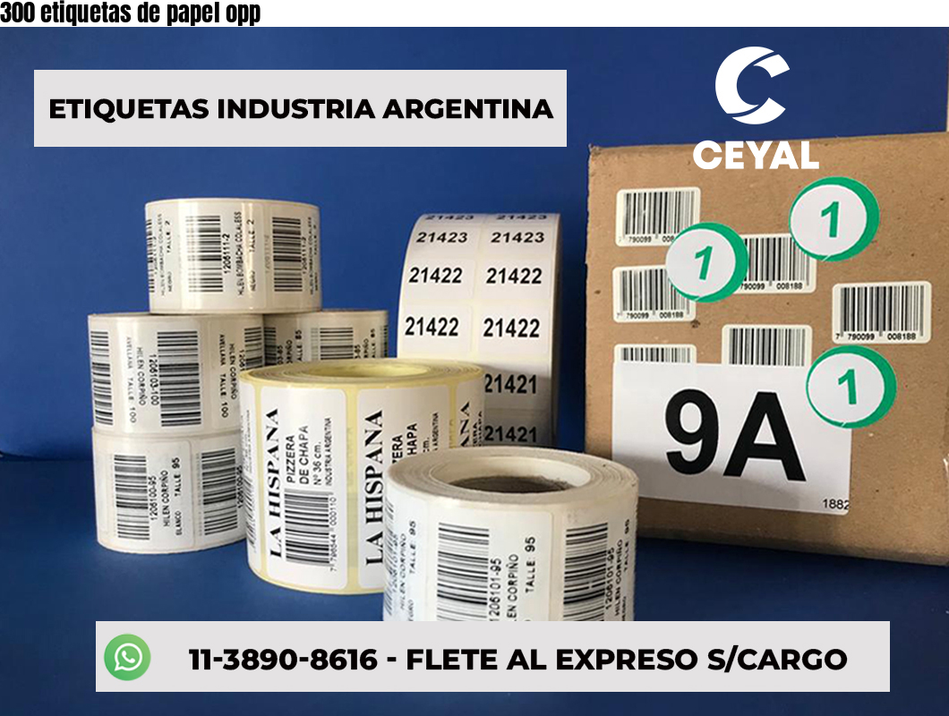 300 etiquetas de papel opp