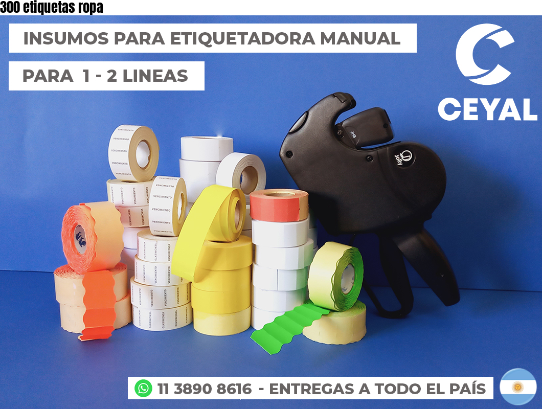300 etiquetas ropa