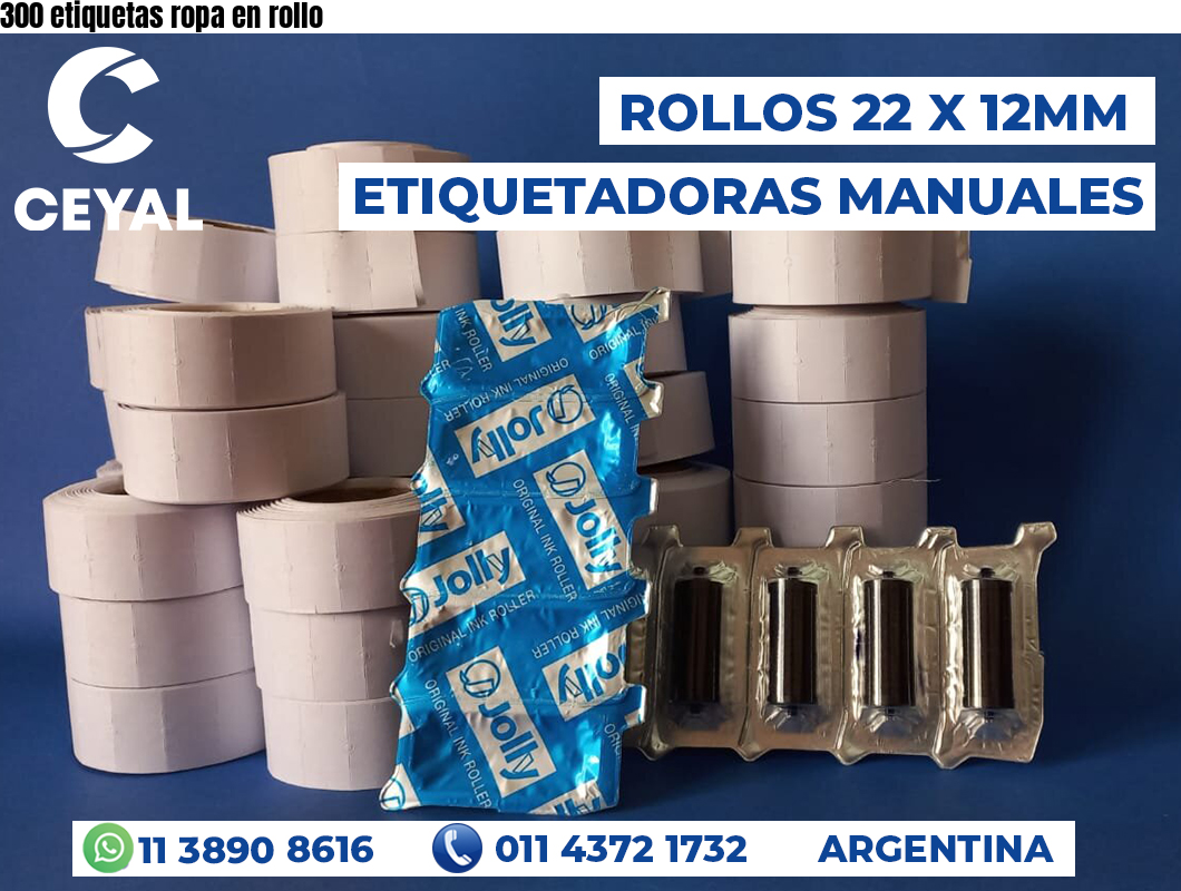 300 etiquetas ropa en rollo