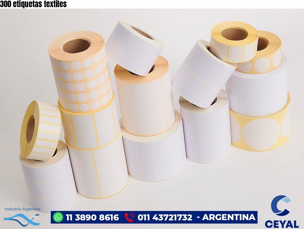 300 etiquetas textiles