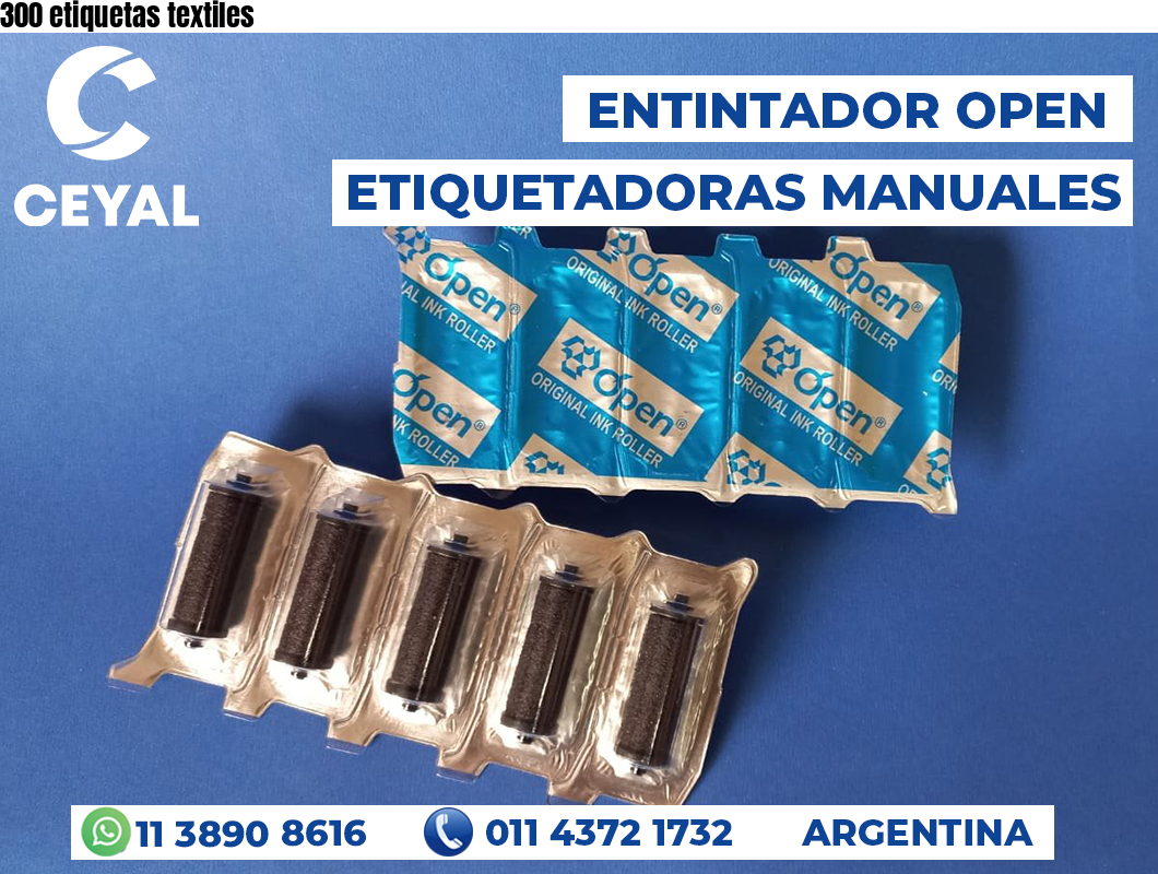 300 etiquetas textiles