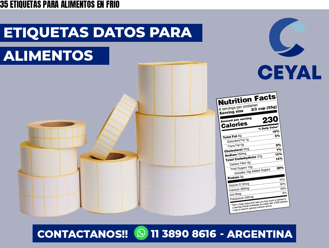 35 ETIQUETAS PARA ALIMENTOS EN FRIO