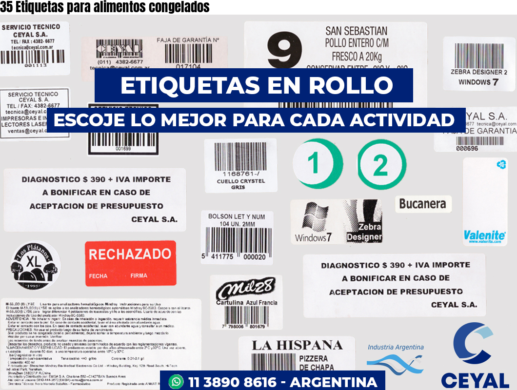 35 Etiquetas para alimentos congelados