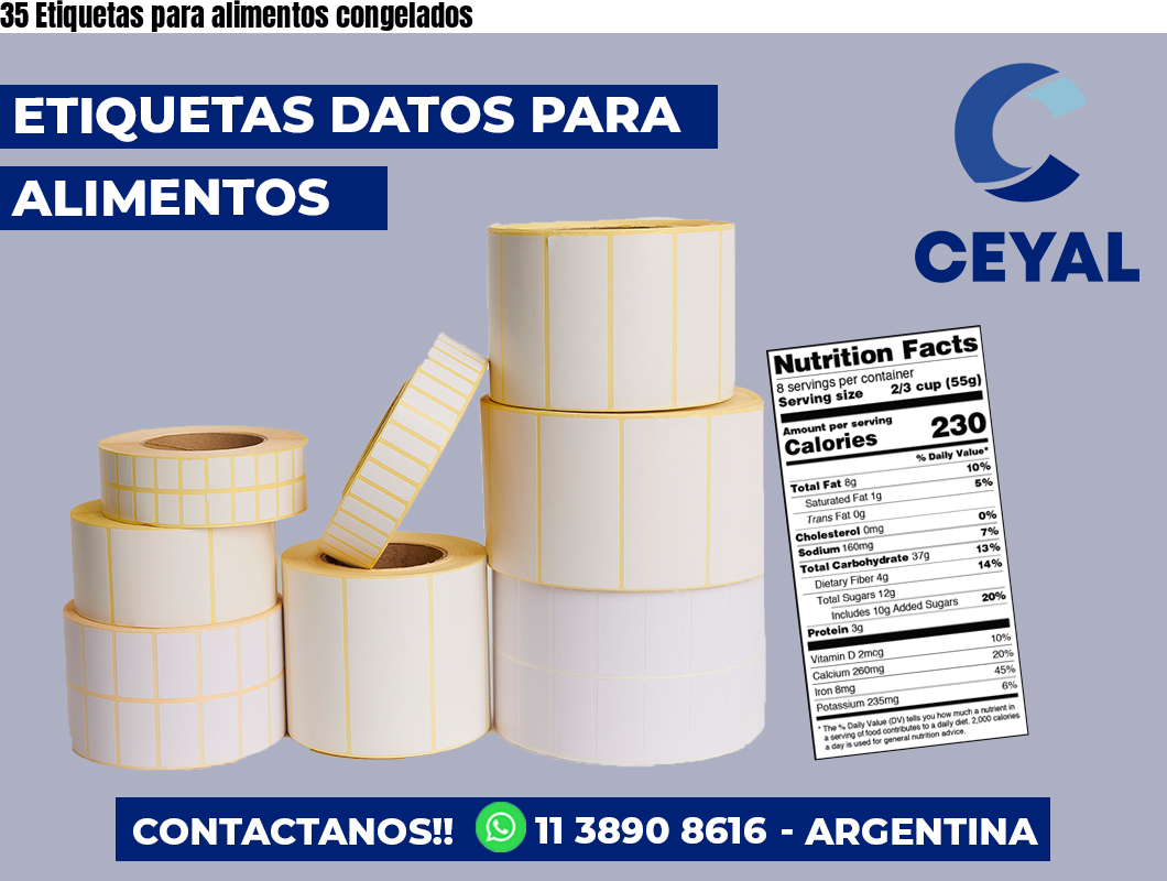 35 Etiquetas para alimentos congelados