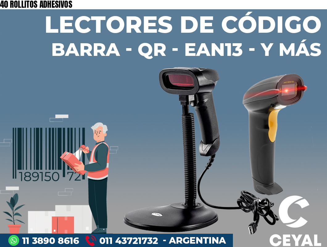 40 ROLLITOS ADHESIVOS