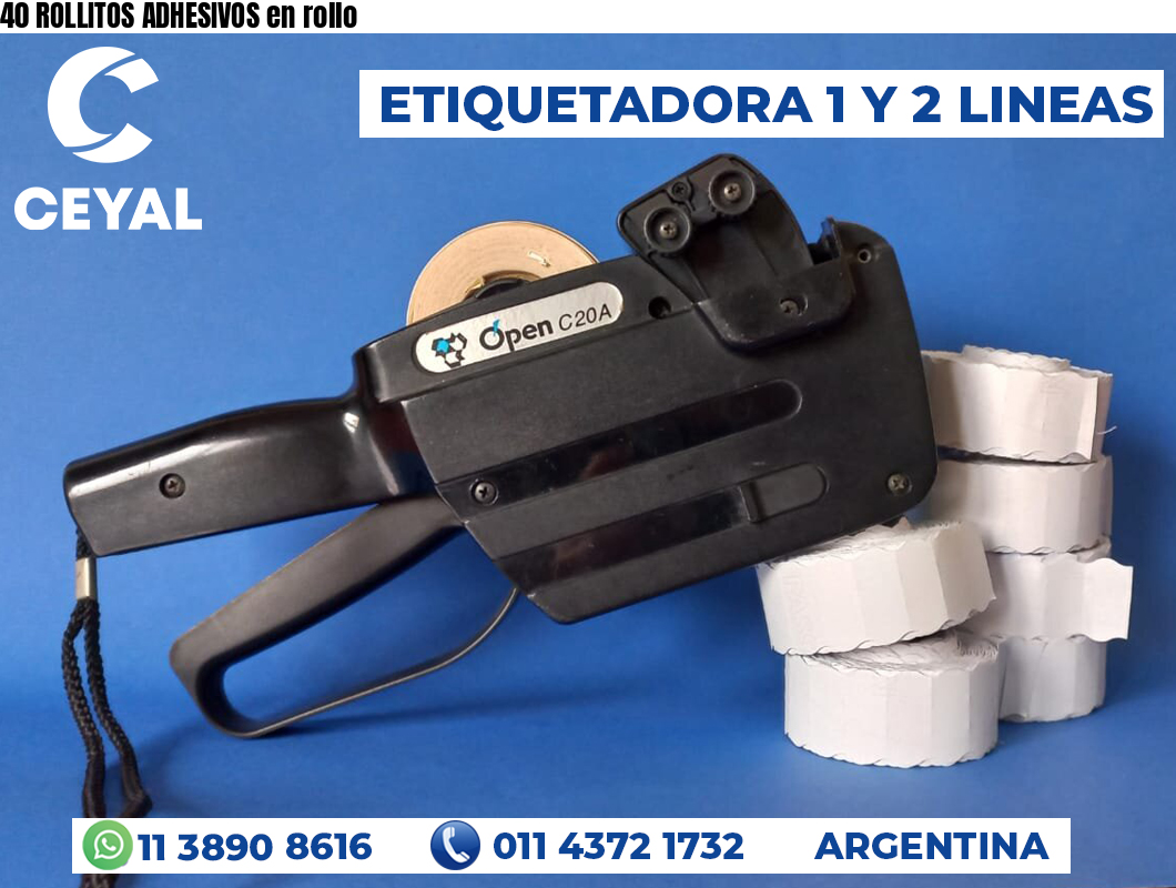 40 ROLLITOS ADHESIVOS en rollo