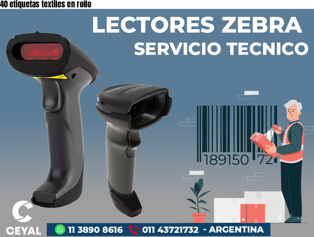 40 etiquetas textiles en rollo