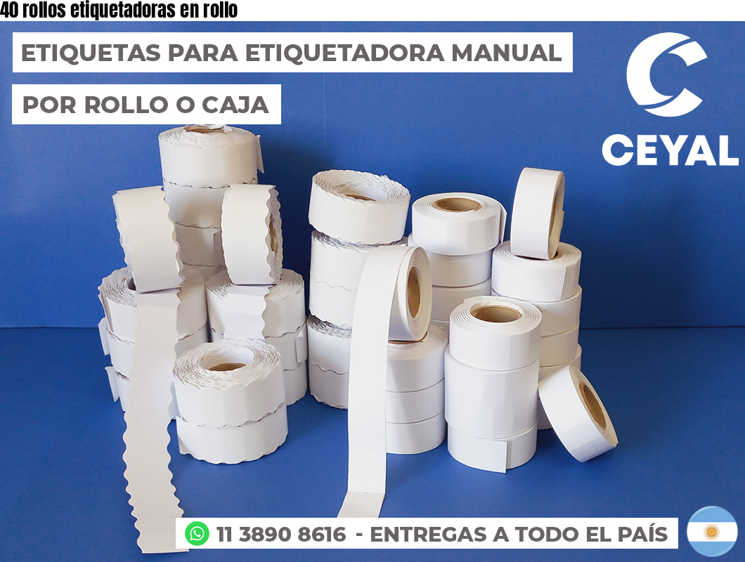 40 rollos etiquetadoras en rollo