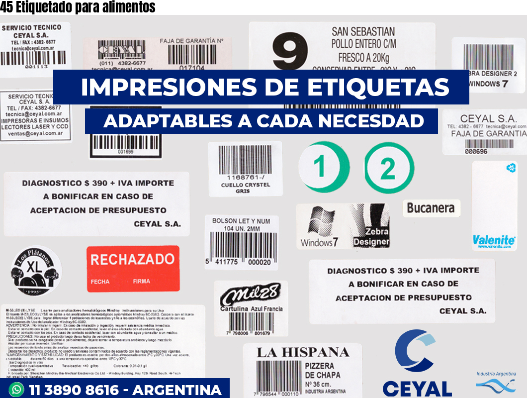 45 Etiquetado para alimentos