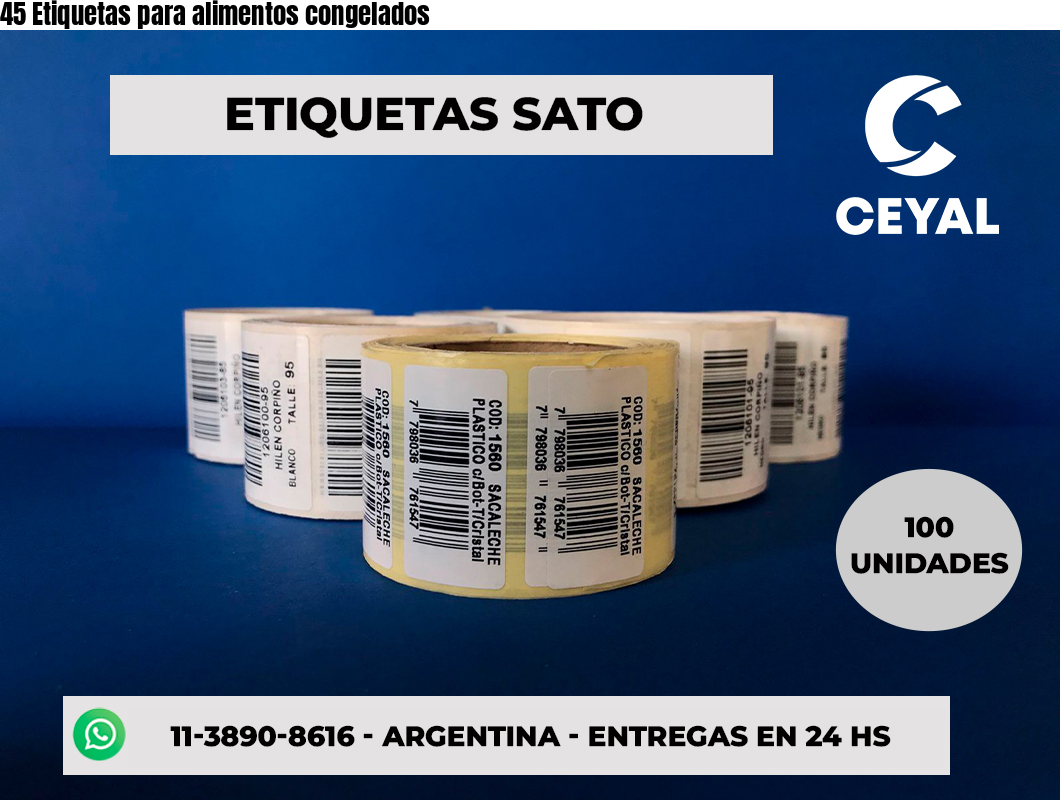 45 Etiquetas para alimentos congelados