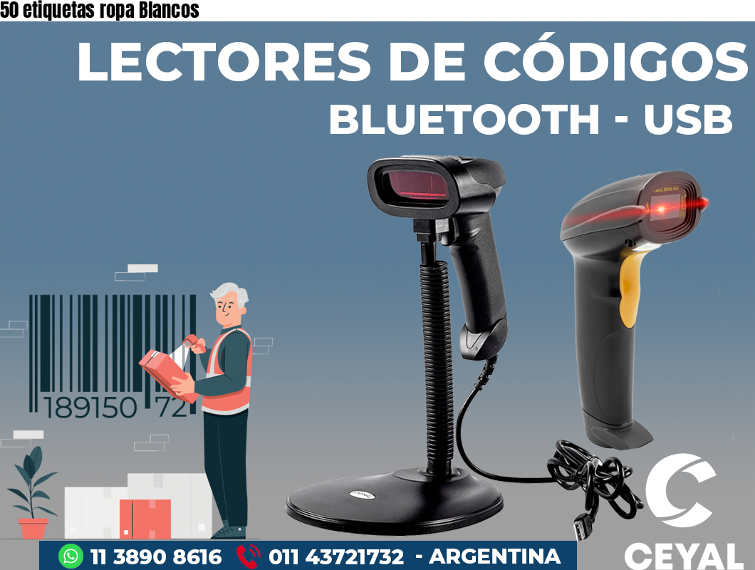 50 etiquetas ropa Blancos
