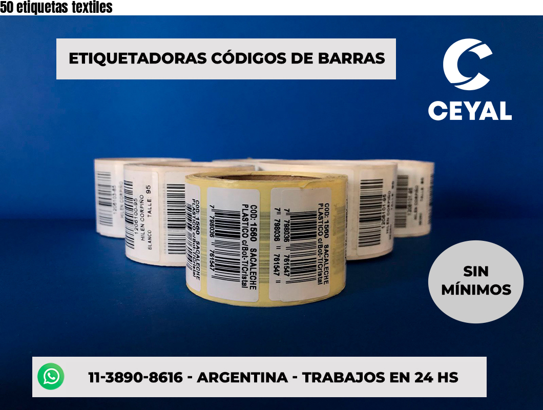 50 etiquetas textiles