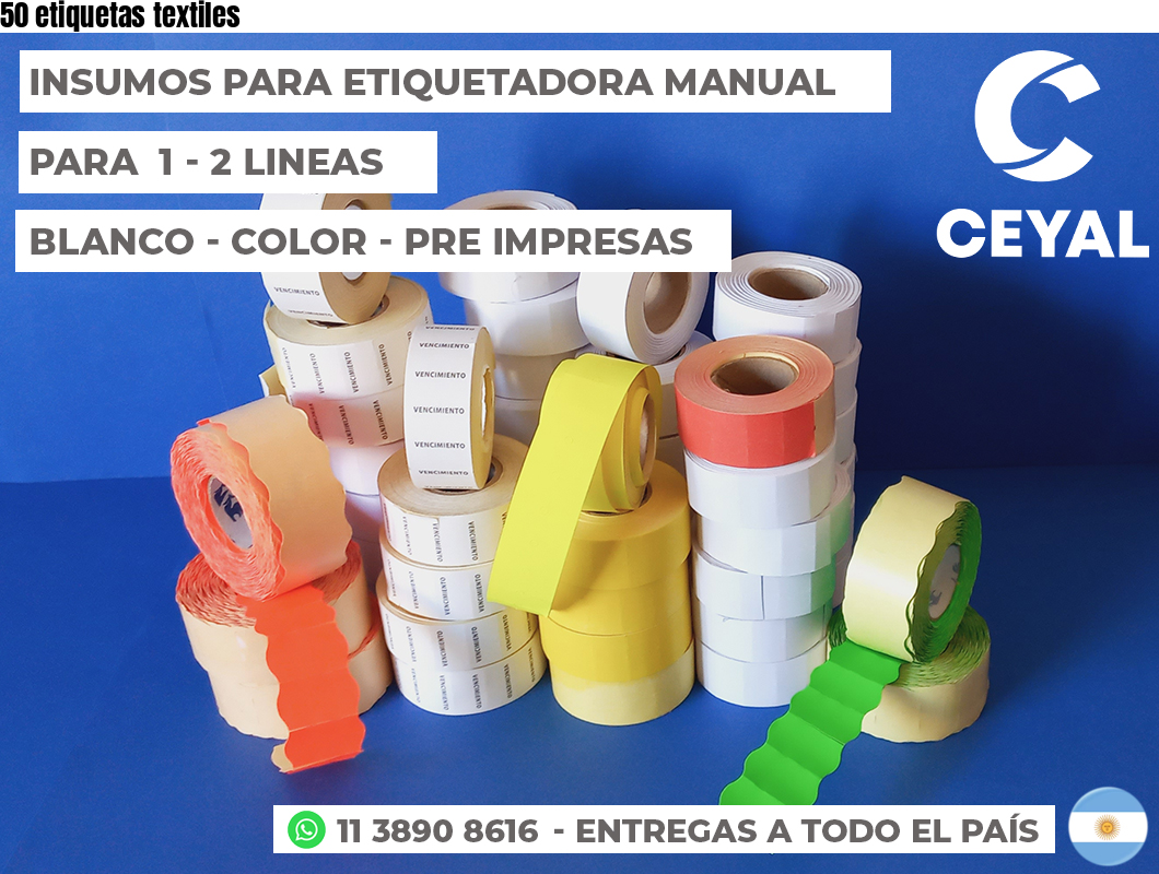 50 etiquetas textiles