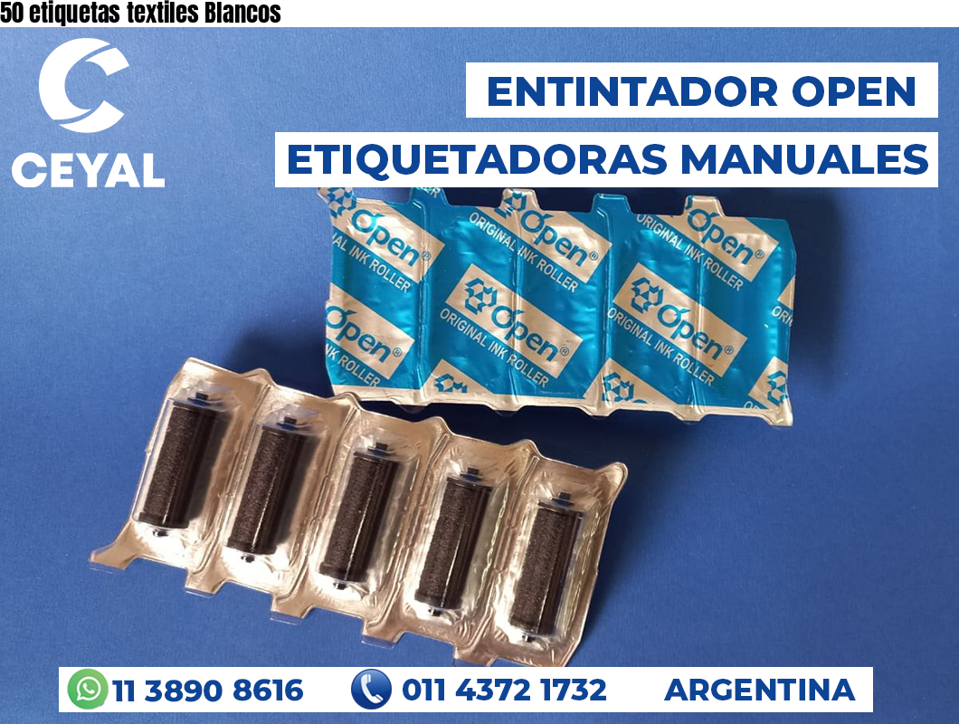 50 etiquetas textiles Blancos