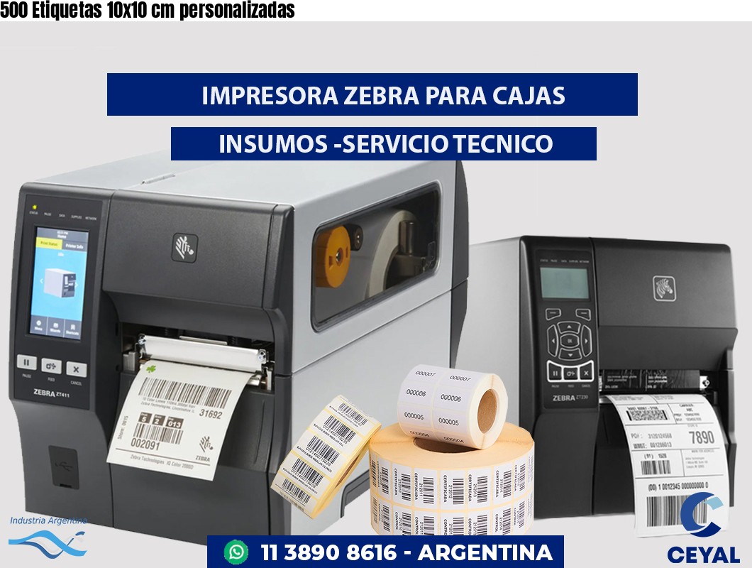 500 Etiquetas 10x10 cm personalizadas