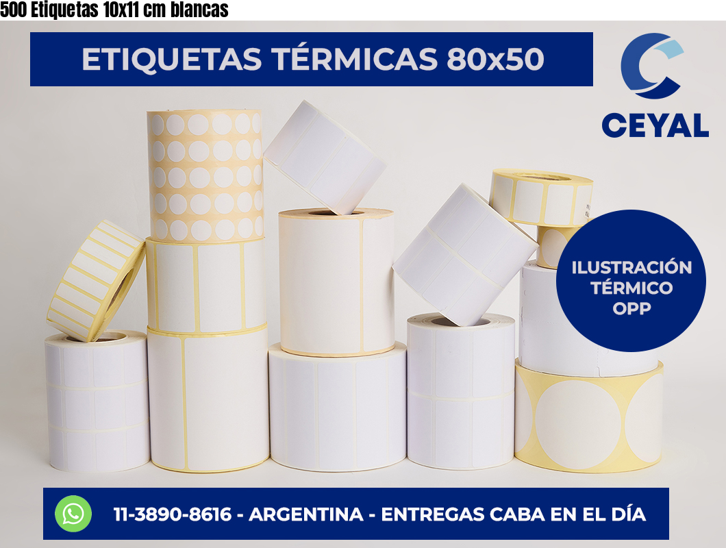 500 Etiquetas 10×11 cm blancas